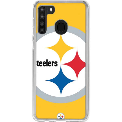 NFL Pittsburgh Steelers Large Logo Galaxy A21 Clear Case