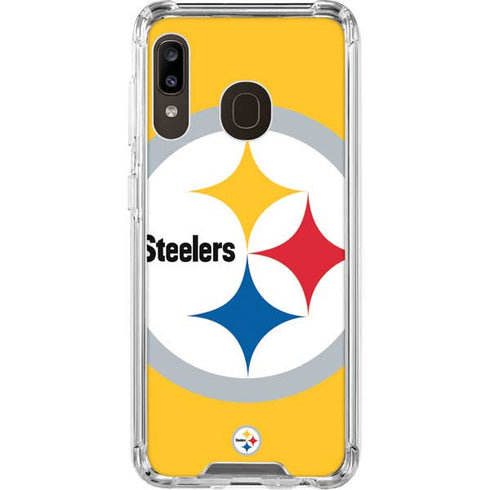 NFL Pittsburgh Steelers Large Logo Galaxy A30 Clear Case