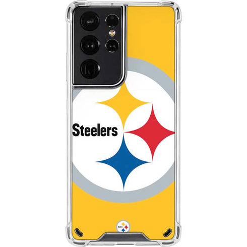NFL Pittsburgh Steelers Large Logo Galaxy S21 Ultra 5G Clear Case
