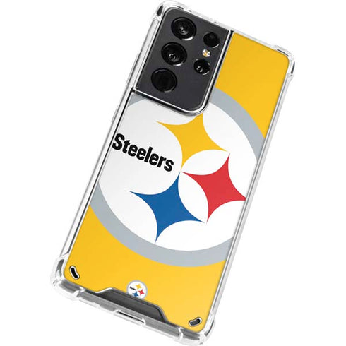 NFL Pittsburgh Steelers Large Logo Galaxy S21 Ultra 5G Clear Case