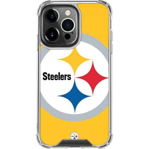 NFL Pittsburgh Steelers Large Logo iPhone 13 Pro Clear Case