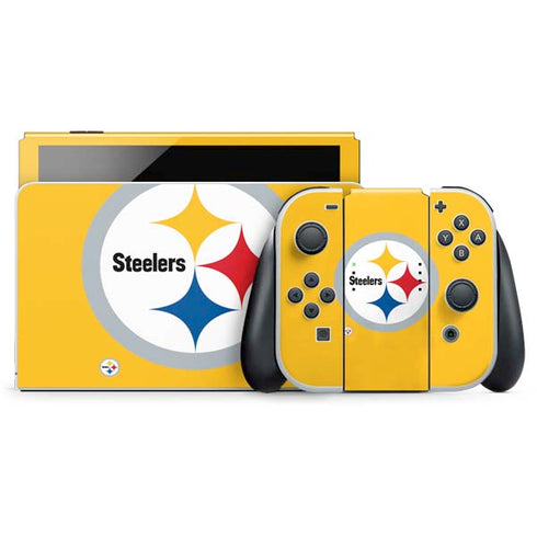 NFL Pittsburgh Steelers Large Logo Nintendo Switch OLED (2021) Skin