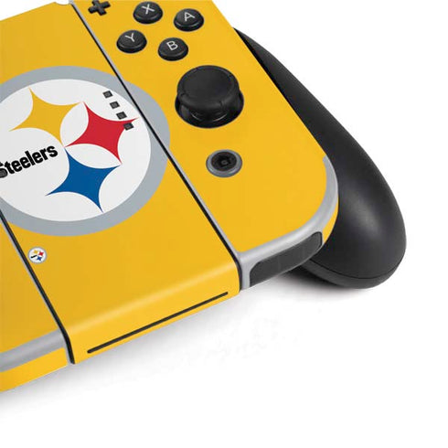 NFL Pittsburgh Steelers Large Logo Nintendo Switch OLED (2021) Skin