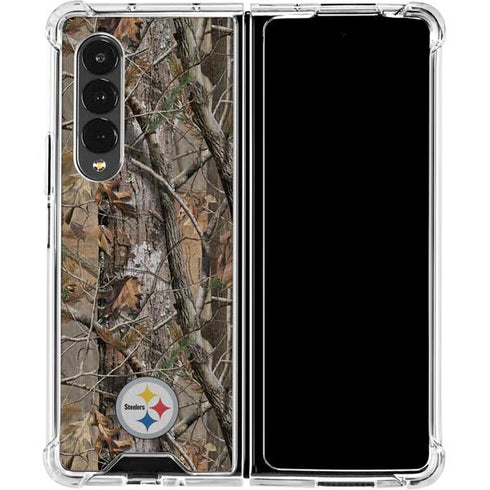 NFL Pittsburgh Steelers Realtree AP Camo Galaxy Z Fold4 5G Clear Case