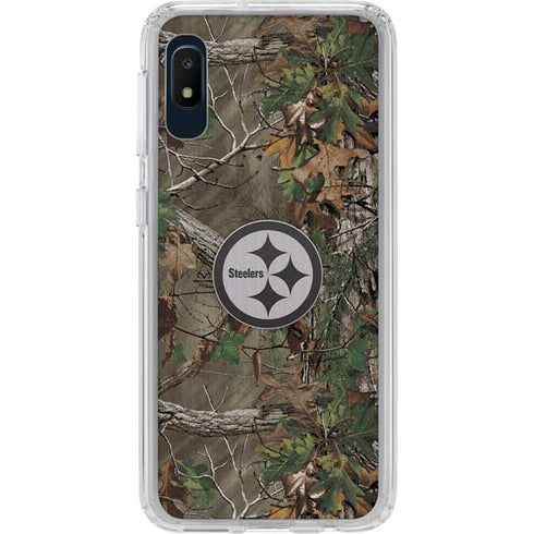 NFL Pittsburgh Steelers Realtree Xtra Green Camo Galaxy A10e Clear Case