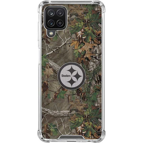 NFL Pittsburgh Steelers Realtree Xtra Green Camo Galaxy A12 Clear Case