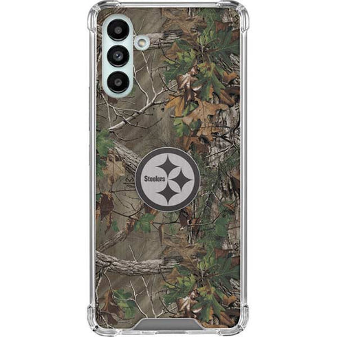 NFL Pittsburgh Steelers Realtree Xtra Green Camo Galaxy A13 5G Clear Case