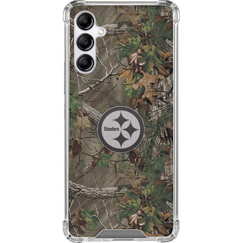 NFL Pittsburgh Steelers Realtree Xtra Green Camo Galaxy A14 5G Clear Case