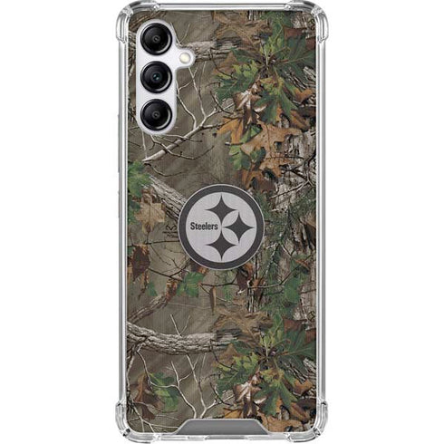 NFL Pittsburgh Steelers Realtree Xtra Green Camo Galaxy A15 5G Clear Case