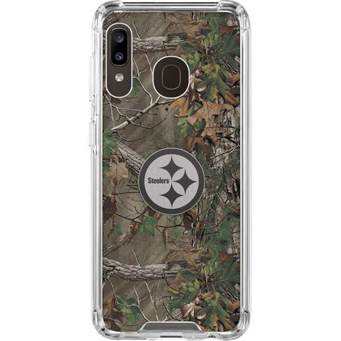 NFL Pittsburgh Steelers Realtree Xtra Green Camo Galaxy A30 Clear Case