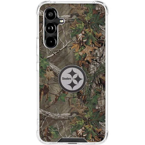 NFL Pittsburgh Steelers Realtree Xtra Green Camo Galaxy A54 5G Clear Case