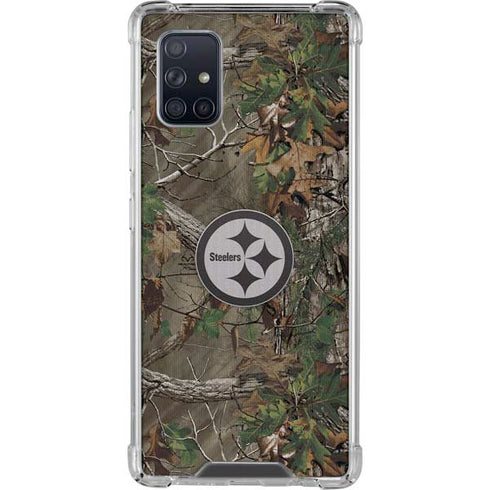 NFL Pittsburgh Steelers Realtree Xtra Green Camo Galaxy A71 5G Clear Case