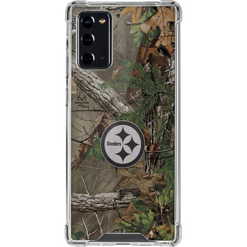 NFL Pittsburgh Steelers Realtree Xtra Green Camo Galaxy Note20 5G Clear Case