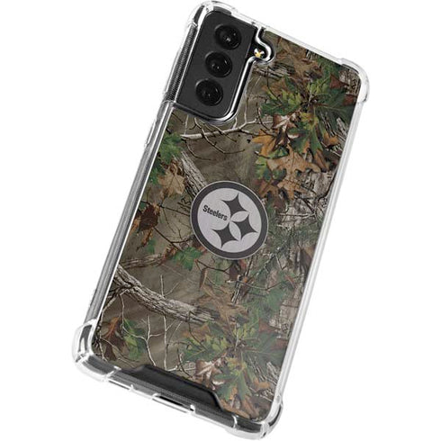 NFL Pittsburgh Steelers Realtree Xtra Green Camo Galaxy S21 FE Clear Case