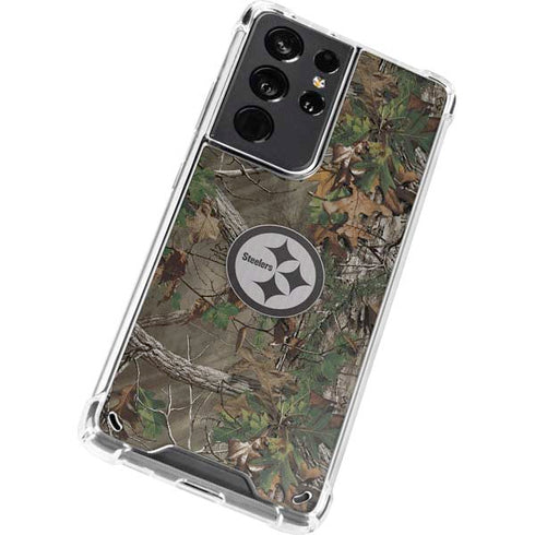 NFL Pittsburgh Steelers Realtree Xtra Green Camo Galaxy S21 Ultra 5G Clear Case