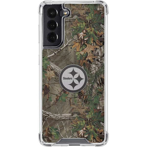 NFL Pittsburgh Steelers Realtree Xtra Green Camo Galaxy S22 Clear Case