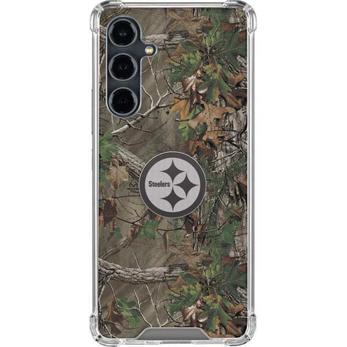 NFL Pittsburgh Steelers Realtree Xtra Green Camo Galaxy S23 FE Clear Case