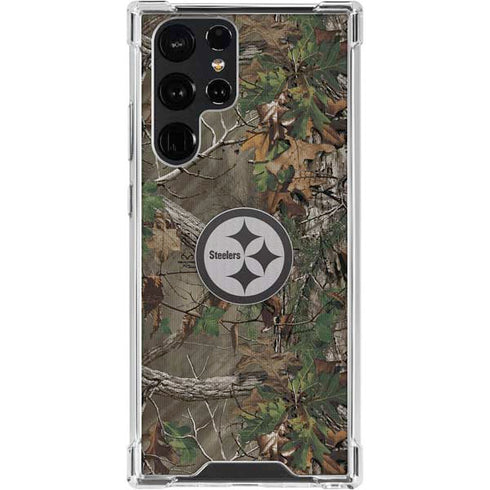 NFL Pittsburgh Steelers Realtree Xtra Green Camo Galaxy S24 Ultra Clear Case