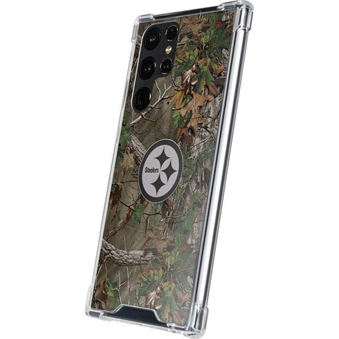 NFL Pittsburgh Steelers Realtree Xtra Green Camo Galaxy S24 Ultra Clear Case
