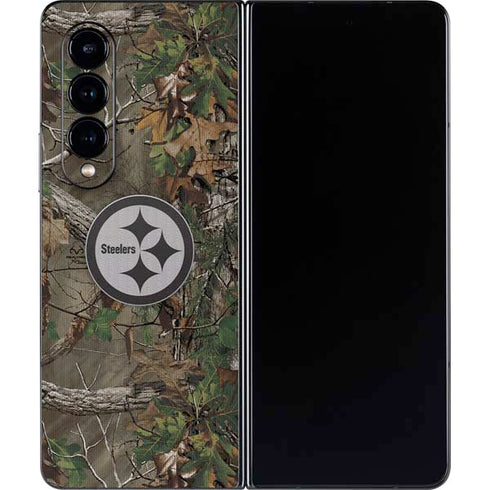 NFL Pittsburgh Steelers Realtree Xtra Green Camo Galaxy Z Fold4 5G Skin