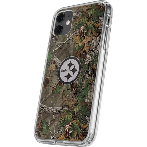 NFL Pittsburgh Steelers Realtree Xtra Green Camo iPhone 11 Clear Case
