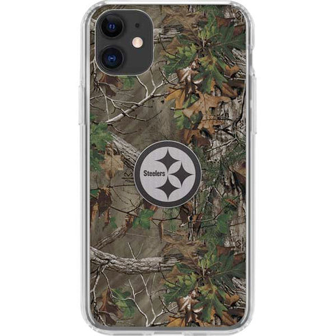 NFL Pittsburgh Steelers Realtree Xtra Green Camo iPhone 11 Clear Case