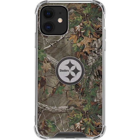NFL Pittsburgh Steelers Realtree Xtra Green Camo iPhone 12 Mini Clear Case