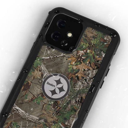 NFL Pittsburgh Steelers Realtree Xtra Green Camo iPhone 12 Mini Waterproof Case
