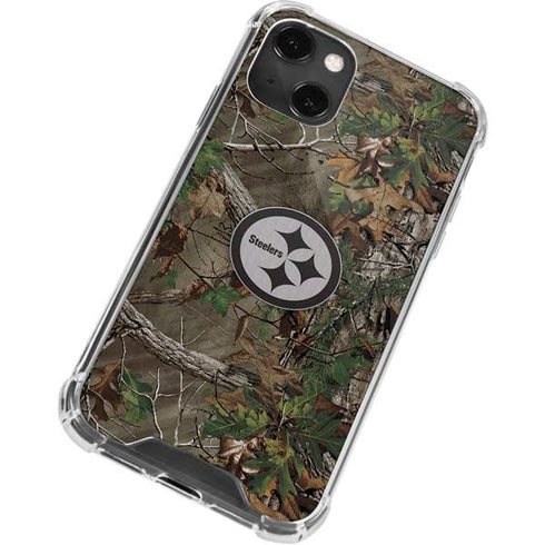 NFL Pittsburgh Steelers Realtree Xtra Green Camo iPhone 13 Mini Clear Case