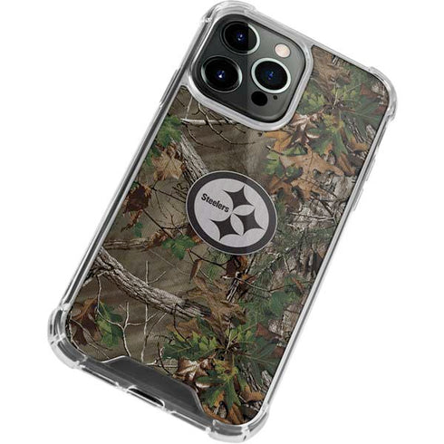 NFL Pittsburgh Steelers Realtree Xtra Green Camo iPhone 15 Pro Max Clear Case