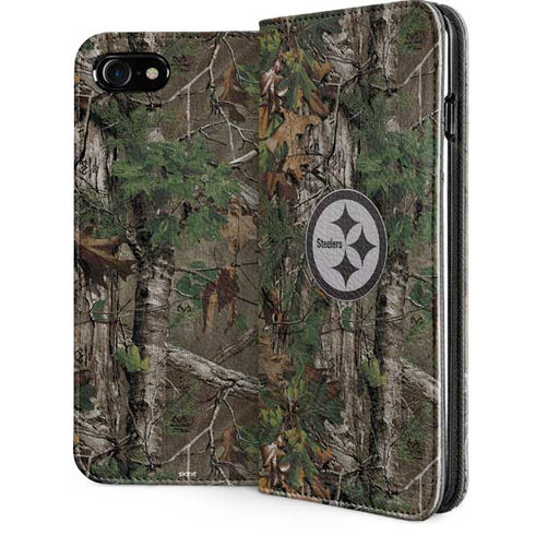 NFL Pittsburgh Steelers Realtree Xtra Green Camo iPhone SE (2nd & 3rd Gen) Folio Case