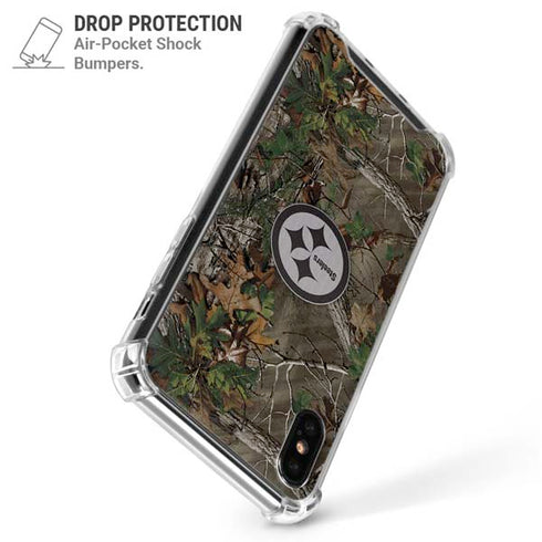 NFL Pittsburgh Steelers Realtree Xtra Green Camo iPhone X/XS Clear Case