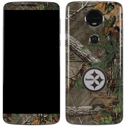 NFL Pittsburgh Steelers Realtree Xtra Green Camo Moto E5 Plus Skin