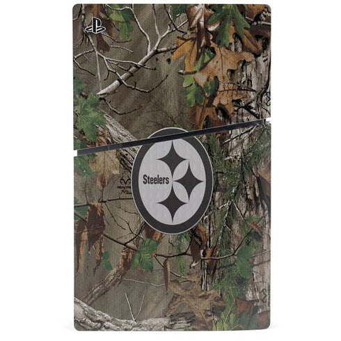 NFL Pittsburgh Steelers Realtree Xtra Green Camo PS5 Slim Digital Edition Console Skin