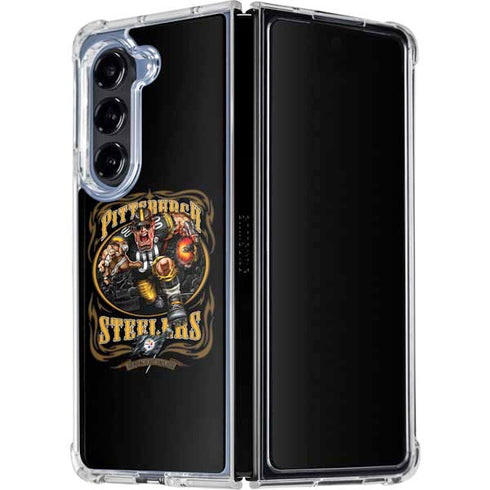 Liquid Blue NFL Pittsburgh Steelers Running Back Galaxy Z Fold5 5G Clear Case