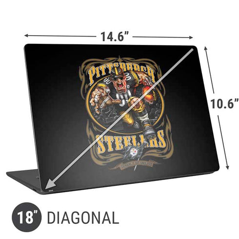 Liquid Blue NFL Pittsburgh Steelers Running Back Universal Laptop 18in (14.6 x 10.6in) Skin