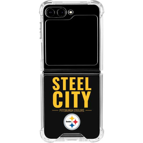 NFL Pittsburgh Steelers Team Motto Galaxy Z Flip5 5G Clear Case