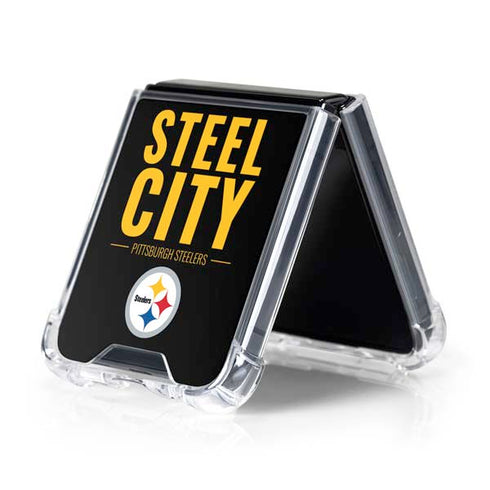 NFL Pittsburgh Steelers Team Motto Galaxy Z Flip5 5G Clear Case