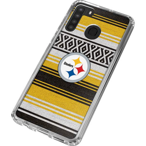 NFL Pittsburgh Steelers Trailblazer Galaxy A21 Clear Case