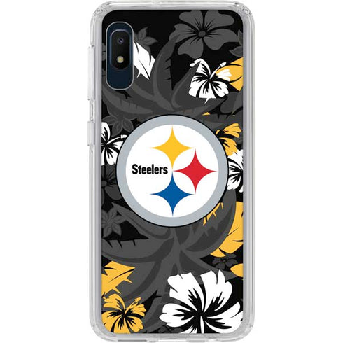 NFL Pittsburgh Steelers Tropical Print Galaxy A10e Clear Case
