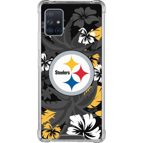 NFL Pittsburgh Steelers Tropical Print Galaxy A51 5G Clear Case