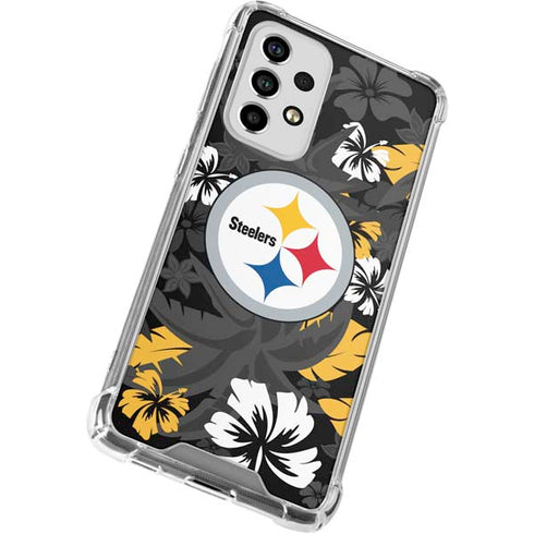 NFL Pittsburgh Steelers Tropical Print Galaxy A53 5G Clear Case