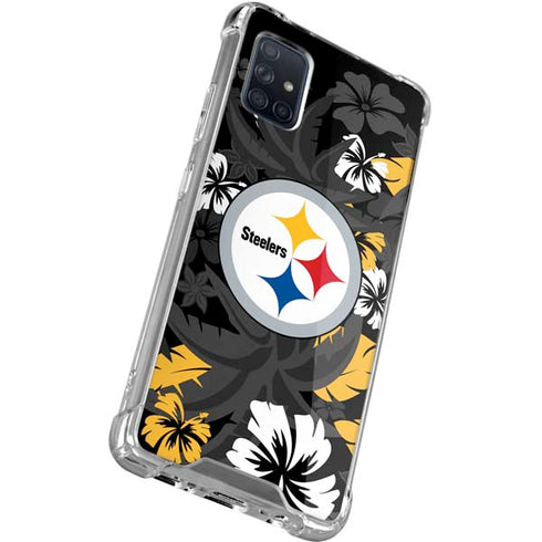 NFL Pittsburgh Steelers Tropical Print Galaxy A71 5G Clear Case