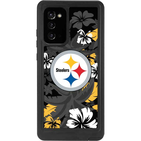 NFL Pittsburgh Steelers Tropical Print Galaxy Note20 5G Waterproof Case