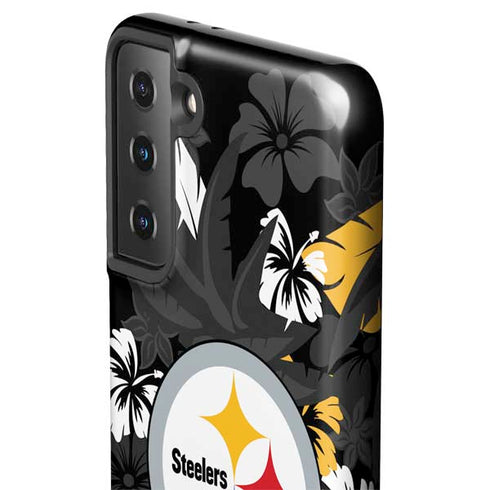 NFL Pittsburgh Steelers Tropical Print Galaxy S21 Plus 5G Pro Case