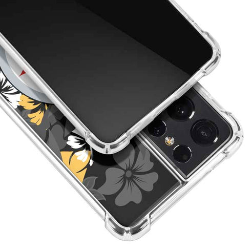 NFL Pittsburgh Steelers Tropical Print Galaxy S21 Ultra 5G Clear Case