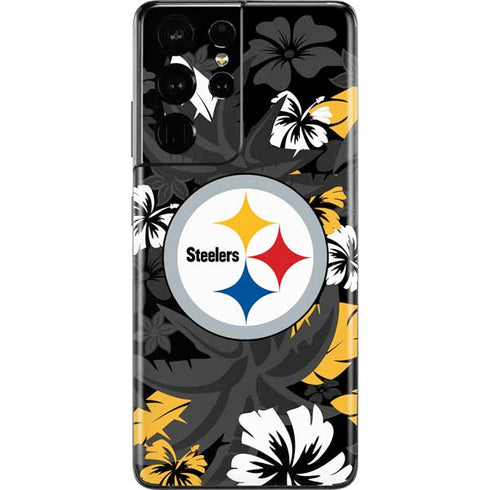 NFL Pittsburgh Steelers Tropical Print Galaxy S21 Ultra 5G Skin