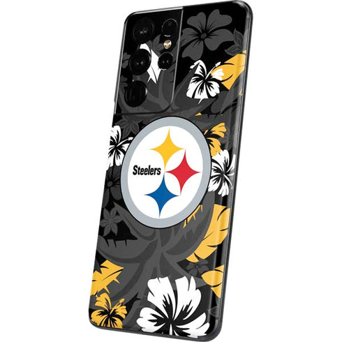 NFL Pittsburgh Steelers Tropical Print Galaxy S21 Ultra 5G Skin