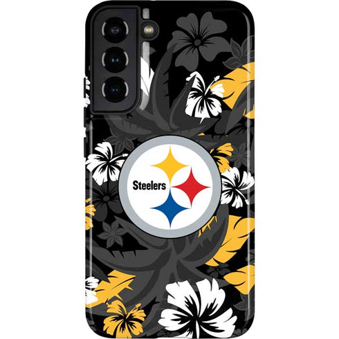 NFL Pittsburgh Steelers Tropical Print Galaxy S22 Plus Pro Case