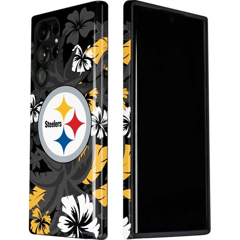 NFL Pittsburgh Steelers Tropical Print Galaxy S22 Ultra Pro Case